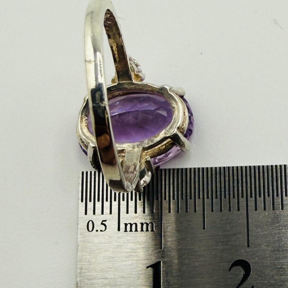 Gorgeous Oval Cut 4 CT Genuine Amethyst Size 6-1/2 .925 - Picture 11 of 17